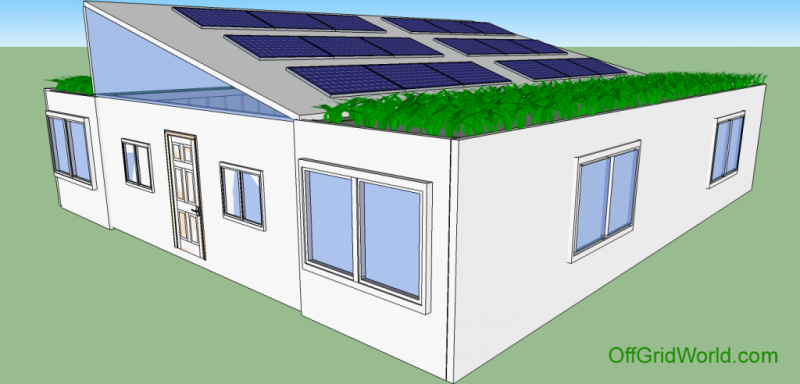 1440sqft 3BR 1BA Shipping Container Home with Living Roof & 4000 Watt Solar Power System