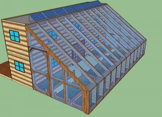Shipping Container Cabin with Greenhouse