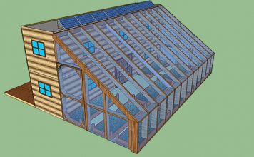 Shipping Container Cabin with Greenhouse