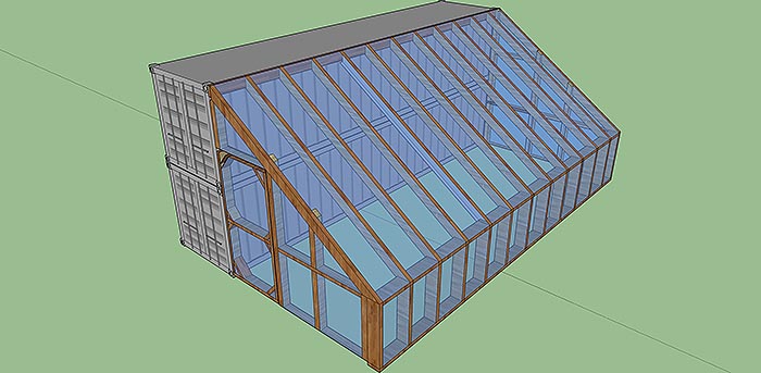 shipping container cabin with greenhouse 6