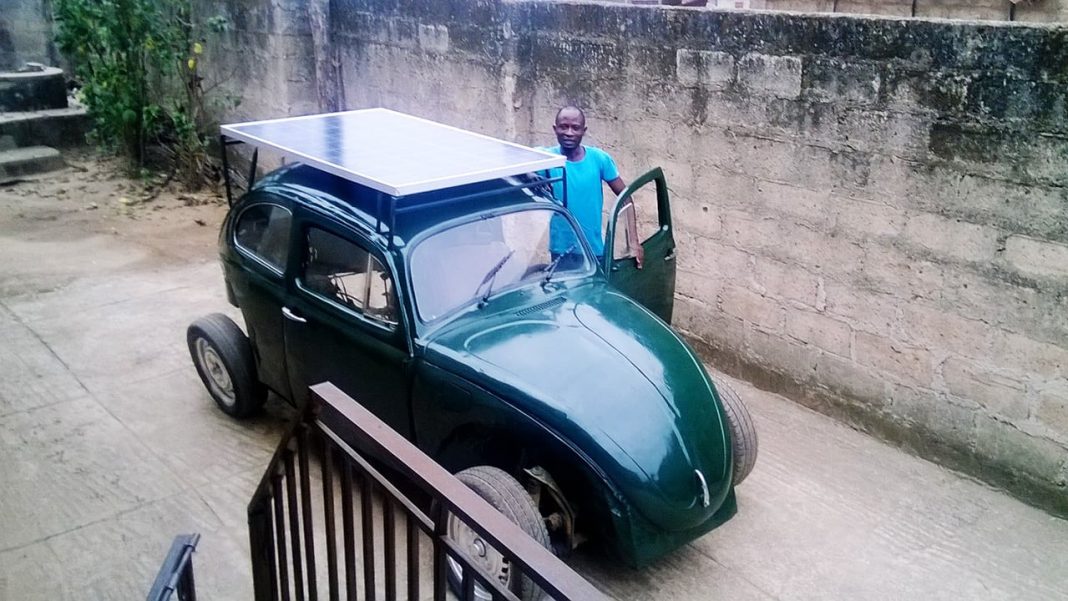 Nigerian College Student Builds Awesome Solar and Wind Powered Car for
